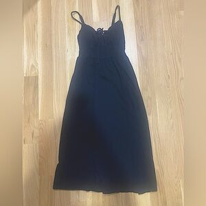 Black casual midi dress